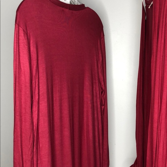 BURGUNDY CARDIGAN / DUSTER - Picture 6 of 7